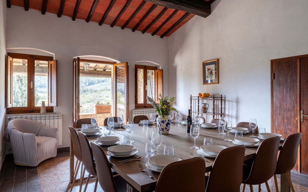 Podere le Lune with Pool, San Gimignano: Autunno, Estate, Primavera, Sala da pranzo