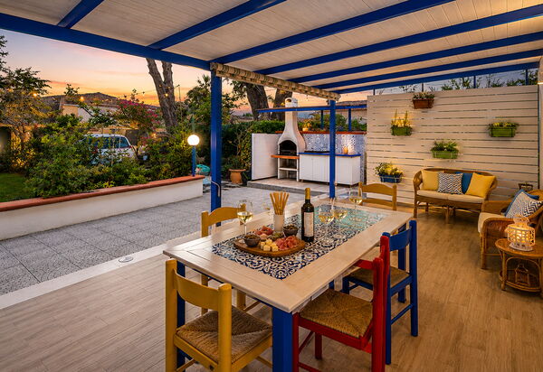 Villa Didymos: Autumn, Balcony / Terrace / Patio, Building Exterior, Spring, Summer