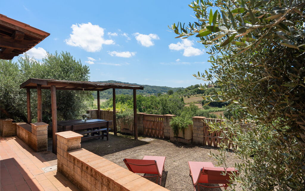 Villa Riparbella: Autumn, Balcony / Terrace / Patio, Building Exterior, Spring, Summer