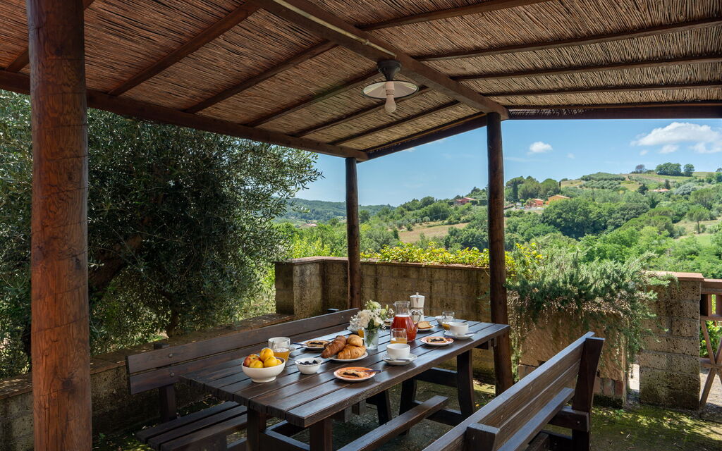 Villa Riparbella: Autumn, Balcony / Terrace / Patio, Building Exterior, Spring, Summer