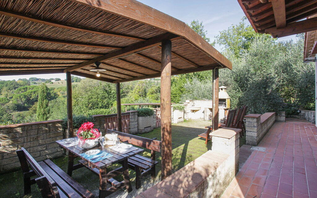 Villa Riparbella: Autumn, Balcony / Terrace / Patio, Building Exterior, Spring, Summer