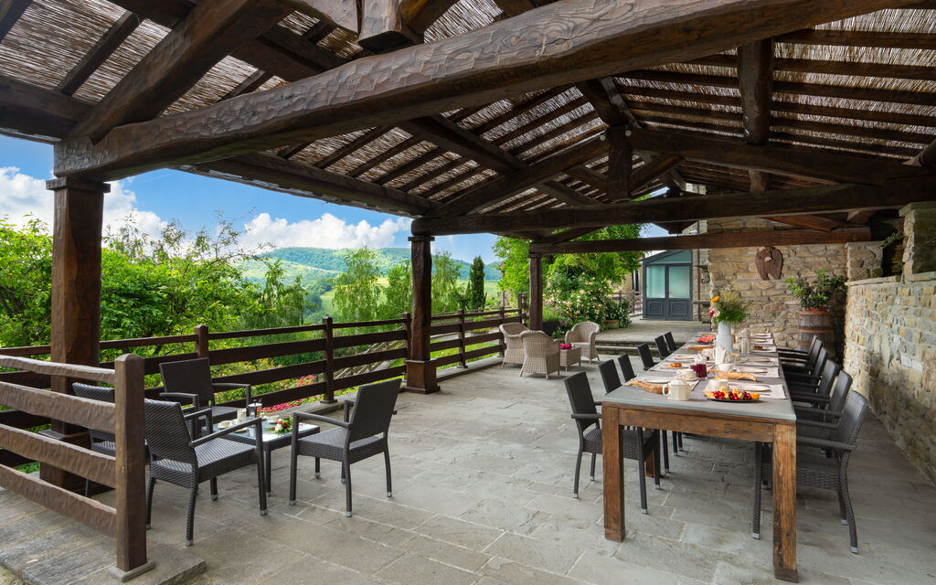 Villa Torre Delle Rose - Firenzuola, Private Pool, Ac, Privacy: Amenities, Autumn, Balcony / Terrace / Patio, Building Exterior, Dining Room, Spring, Summer