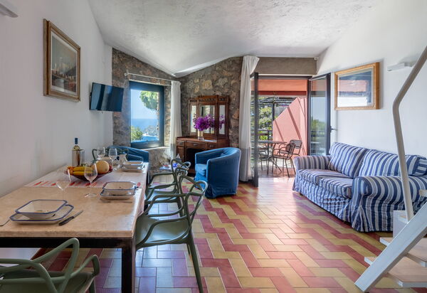 Argentarola House, Porto Santo Stefano, Seaview And Pool: Autumn, Living Room, Spring, Summer