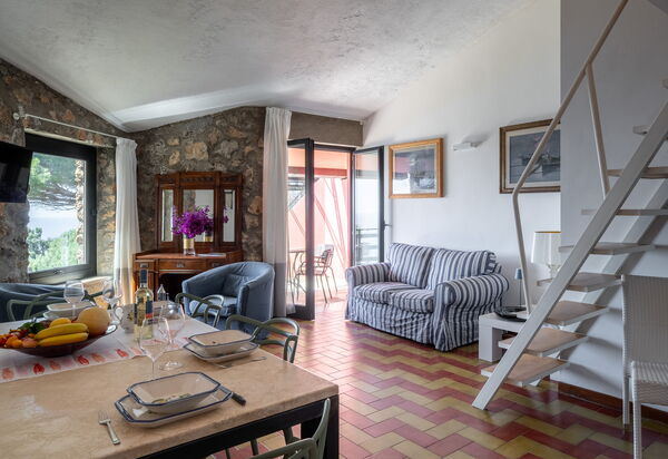 Argentarola House, Porto Santo Stefano, Seaview And Pool: Autumn, Living Room, Spring, Summer