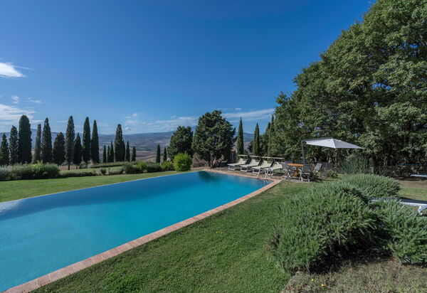 Orcia Panoramic View With Pool: Autumn, Building Exterior, Garden, Pool, Spring, Summer