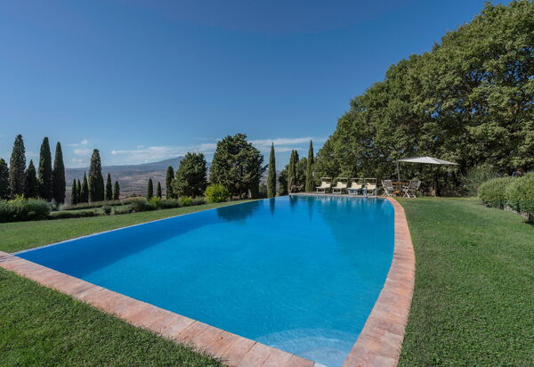 Orcia Panoramic View With Pool: Autumn, Building Exterior, Garden, Pool, Spring, Summer