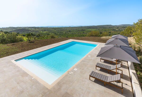 Casa Bianca - Noto, Sicilia: all'aperto, Autunno, Balcone / Terrazza / Patio, Estate, Esterni, Piscina, Primavera, Vista Panoramica