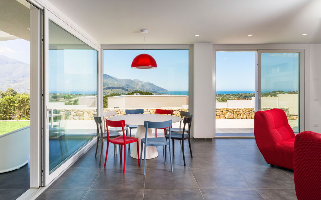 Villa Cinema - Castellammare Del Golfo, Sicilia: Autunno, Estate, Primavera, Sala da pranzo, Soggiorno, Vista Panoramica